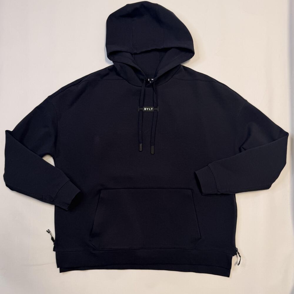 BYLT Hoodie Mens Large Blue Premium Basics Side Zip Pullover Sweatshirt MTPS0610